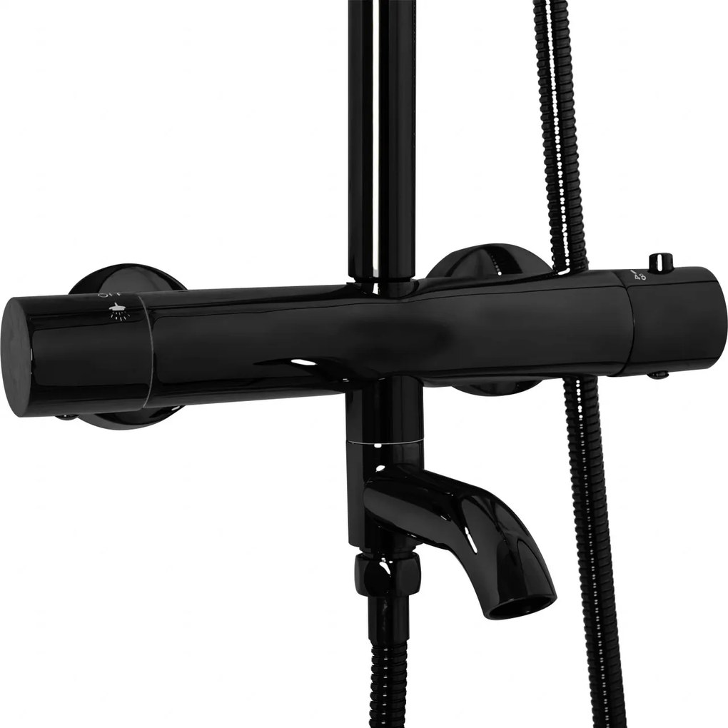 Set de dus cu termostat Lungo negru metalic