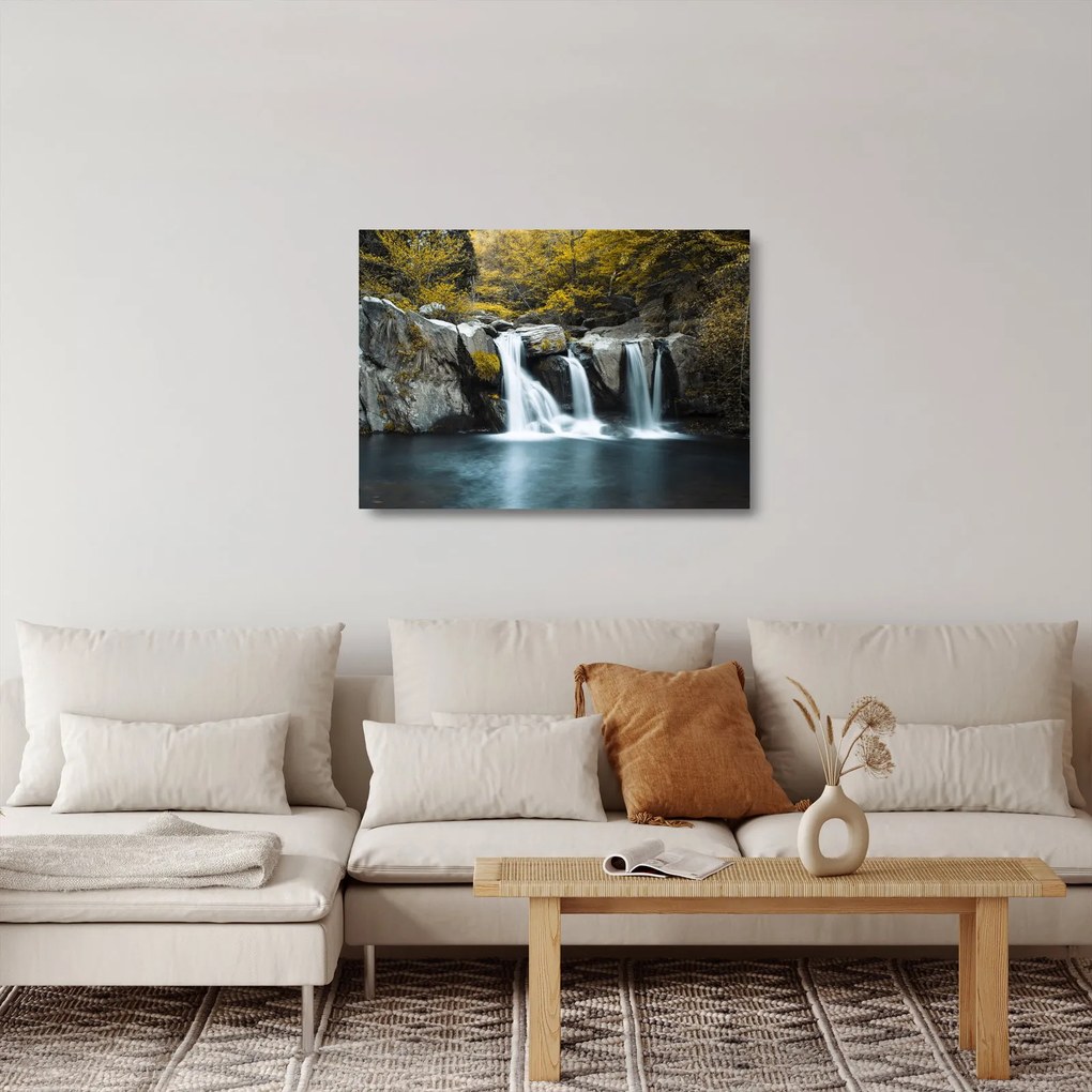 Tablou pe sticlă - Cascade, Lushan, China (70x50 cm)