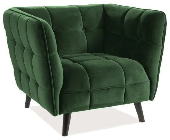 Fotoliu Castello 1 velvet verde Blu78/wenge