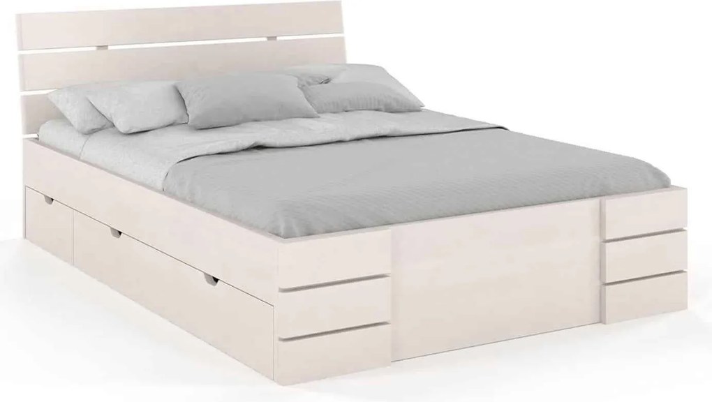Pat lemn masiv TerraCraft cu sertar Model 1 Fag Personalizabil - 90x200, Nuc