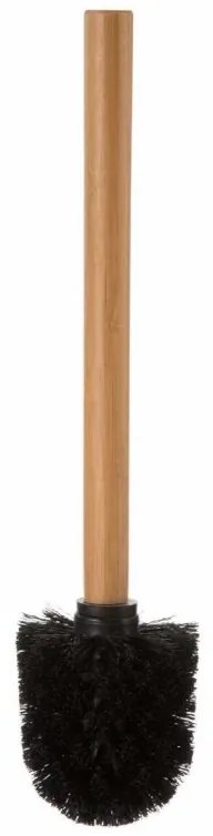 Perie de toaleta neagra cu suport alb, NATUREO
