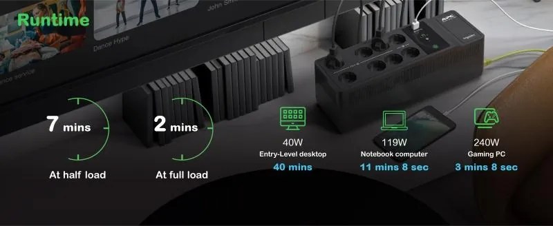 APC Back-UPS, 500VA/300W Floor/Wall