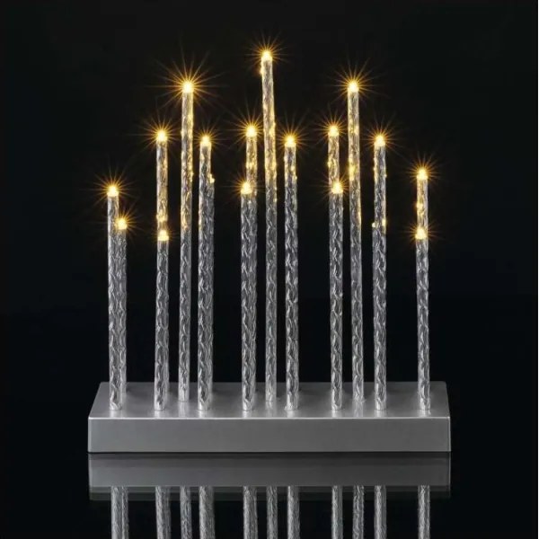 Sfeșnic LED de Crăciun 19xLED/3xAA gri