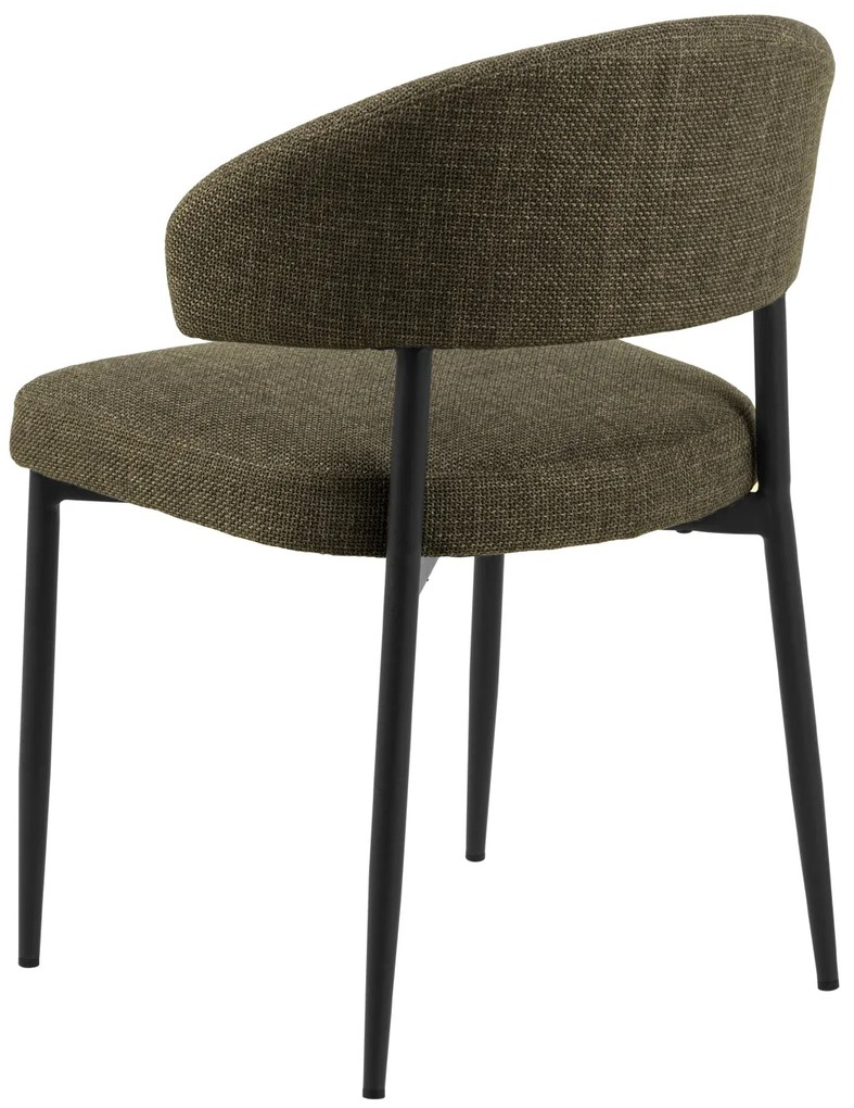 MAZZONI EXPORT IRIS Verde Măsliniu (țesătură Basel 77) - SCAUN MODERN TAPIȚAT CU ȚESĂTURĂ ÎMPLETITĂ PENTRU SALON/SUFRAGERIE LOFT