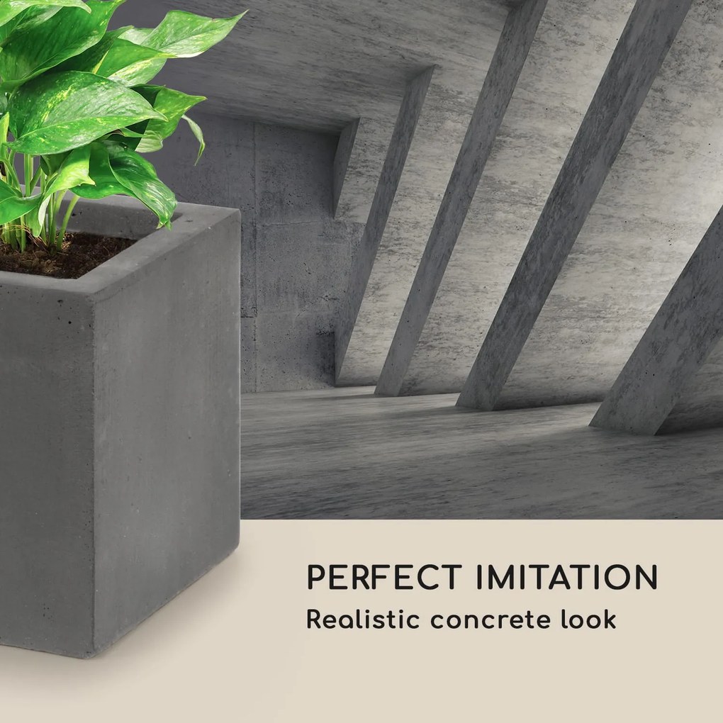 Solidflor, ghiveci de 75 x 20 x 20 cm din fibră de sticlă interioar / exterioar gri închis