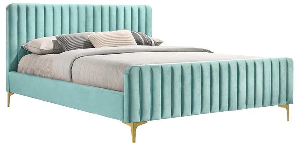 Pat, neo mint/gold crom auriu, 160x200, KAISA