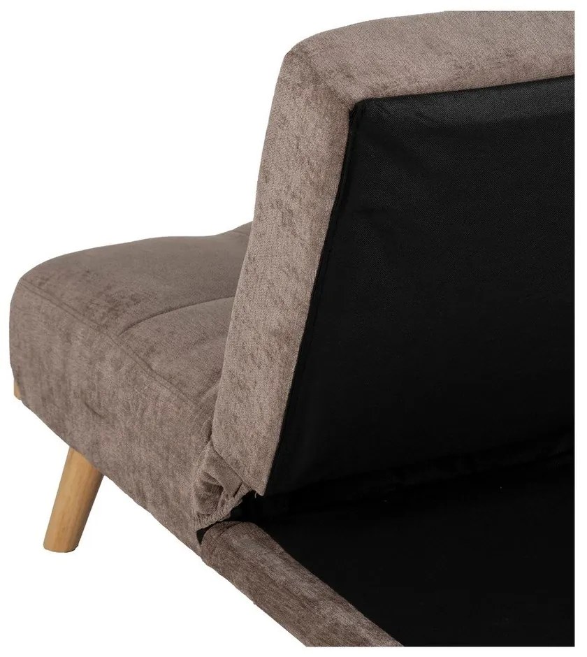 Canapea maro extensibilă cu tapițerie din chenille 178 cm – Ixia