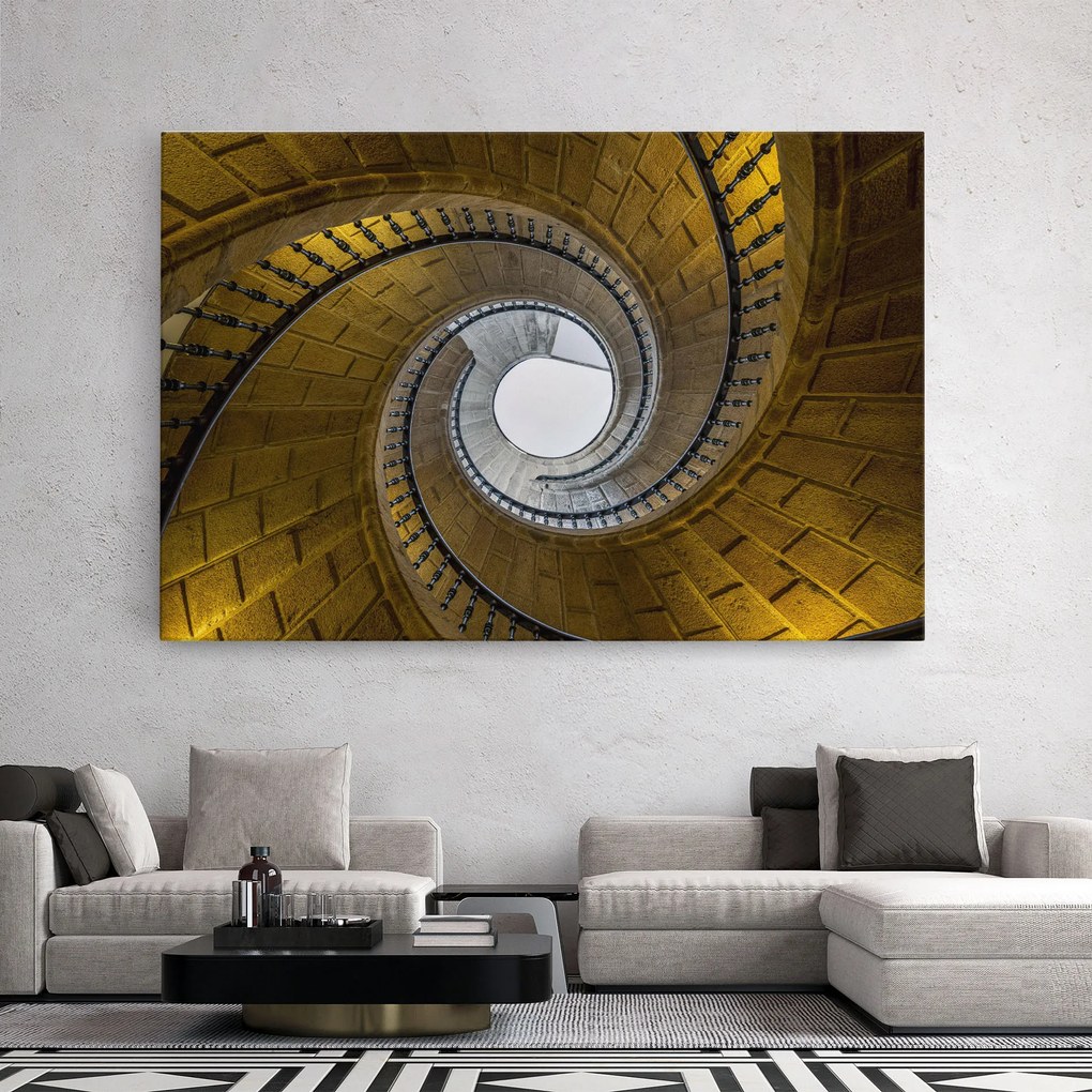 Tablou Canvas, 90x140cm, Dormitor si Living, Abstracte, Iluzii optice, Triple Staircase