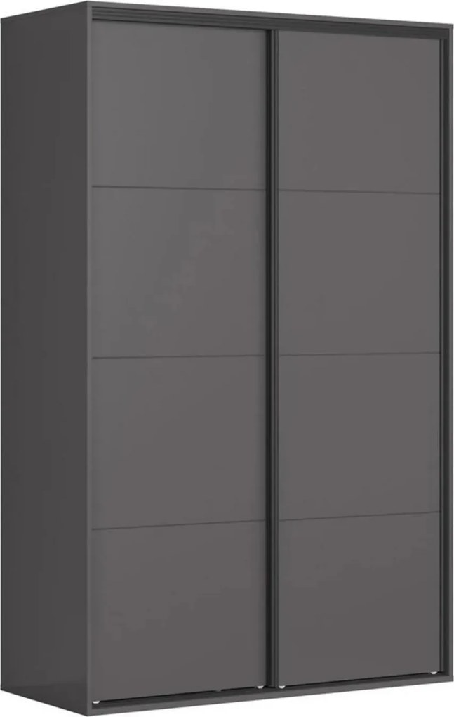 Dulap FLEX, gri grafit, PAL, cu 2 usi, 150x66x240 cm