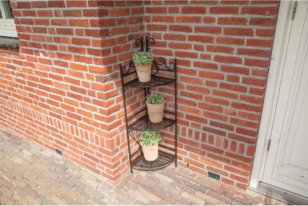 Suport metalic de colţ pentru ghivece Esschert Design, negru