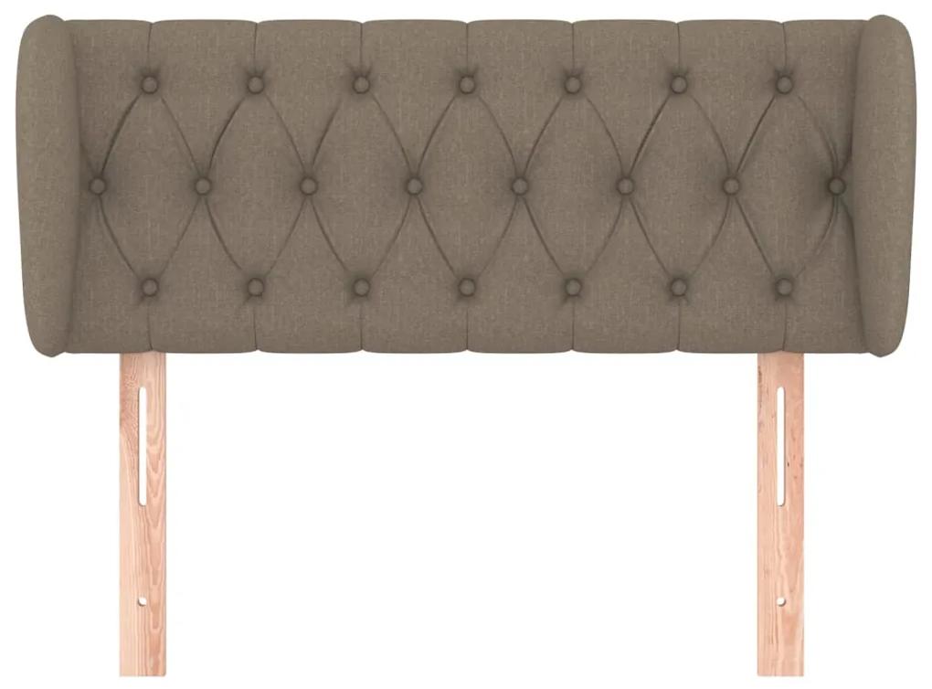 Tablie de pat cu aripioare gri taupe 93x23x78 88 cm textil 1, Gri taupe, 93 x 23 x 78 88 cm