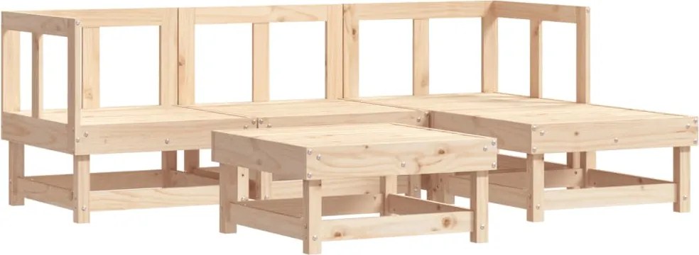 vidaXL Set mobilier relaxare de grădină 5 piese lemn masiv de pin
