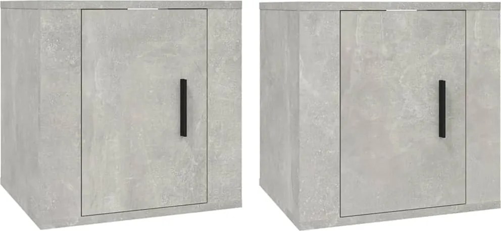 vidaXL Dulapuri TV montate pe perete, 2 buc., gri beton, 40x34,5x40 cm