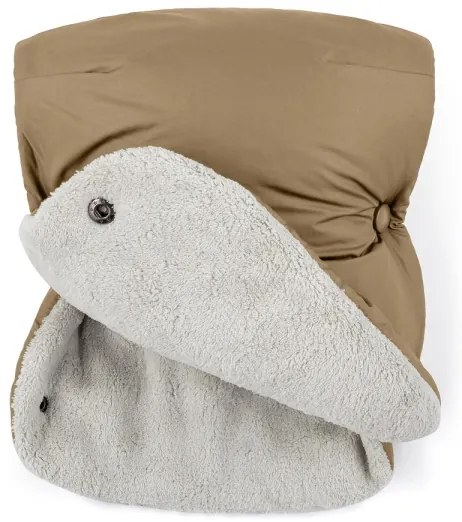 PETITE&MARS Set sac de iarnă 3în1 JIBOT + mânuși cărucior maro