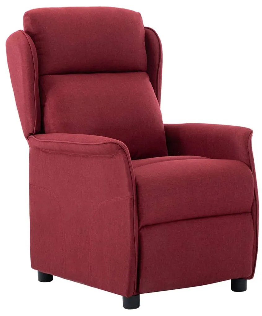 3073619 vidaXL Fotoliu rabatabil electric, roșu vin, material textil