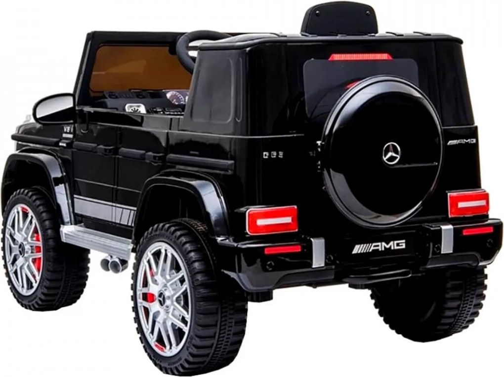 Masinuta Electrica cu acumulator pentru copii NOVOKIDS™ Mercedes G63 AMG , Roti din Cauciuc EVA, Melodii si USB , 3-8 ani , usi cu deschidere ,