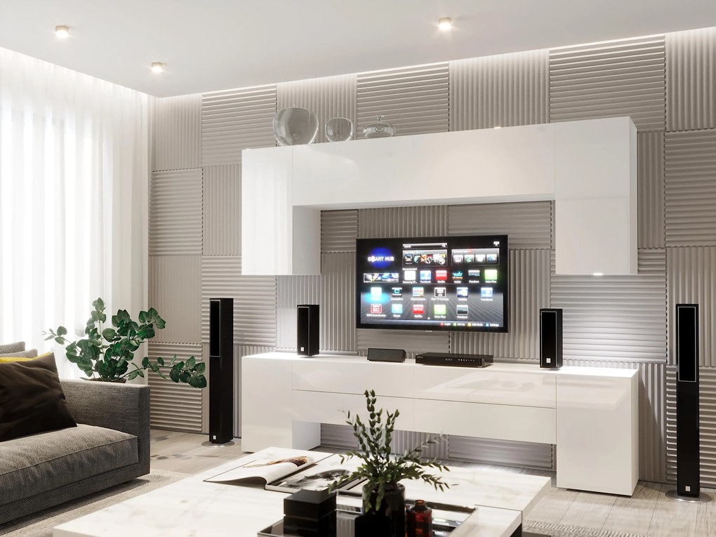 Mobilier living Berny 68 (alb + Alb lucios). 1087198