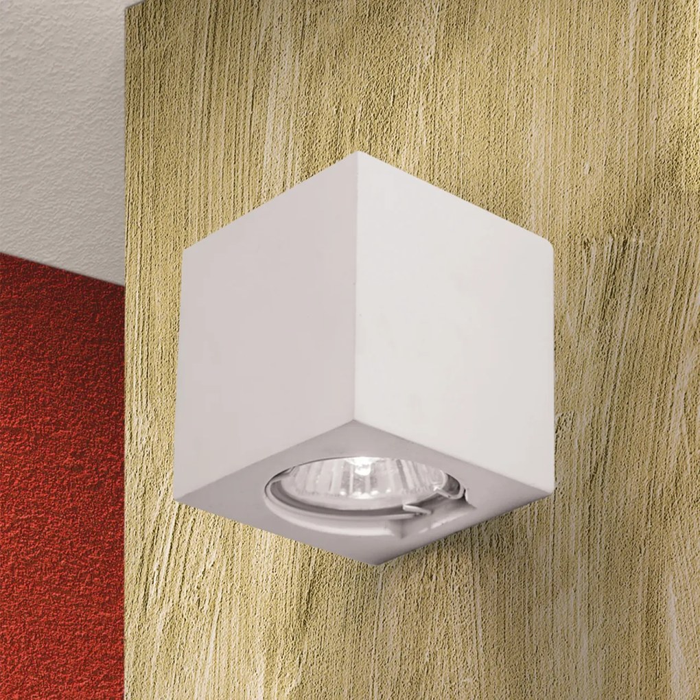 Aplica LED de perete design ambiental Cube alba