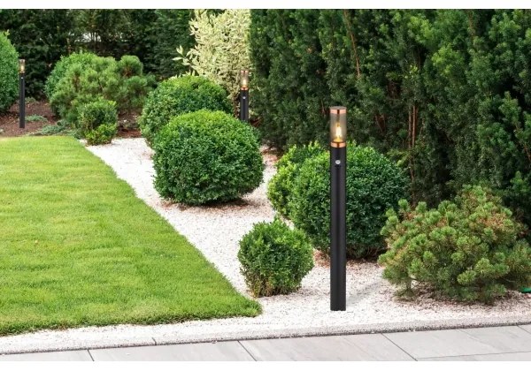 Lampă de exterior cu senzor Globo 3159BCS BOSTON 1xE27/15W/230V IP44 110 cm negru/cupru