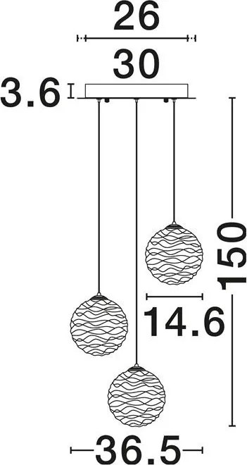 Lustra LED design decorativ 2700K BLAZIK D-36,5cm