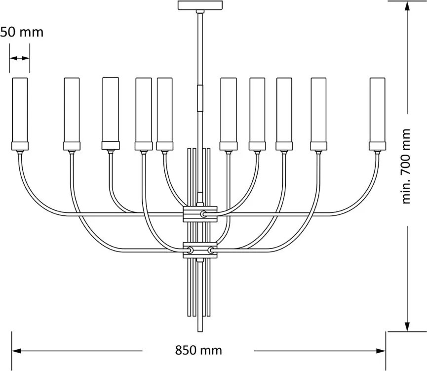 Candelabru modern realizat manual din alama Mussa 10L