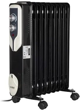 Calorifer electric Floria ZLN-3659,Negru 2000 W, 9 elementi, 3 trepte de putere, Termostat reglabil, Protectie supra-incalzire, Indicator luminos,