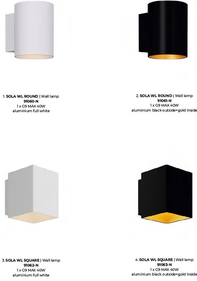 Aplica de perete ambientala design modern SOLA WL SQUARE WHITE