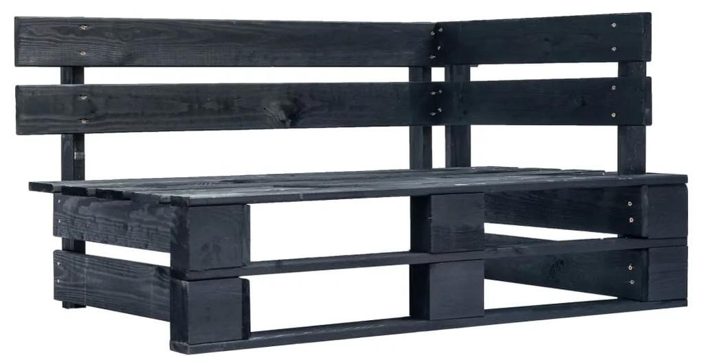 3067018 vidaXL Set mobilier paleți cu perne, 6 piese, negru, lemn pin tratat