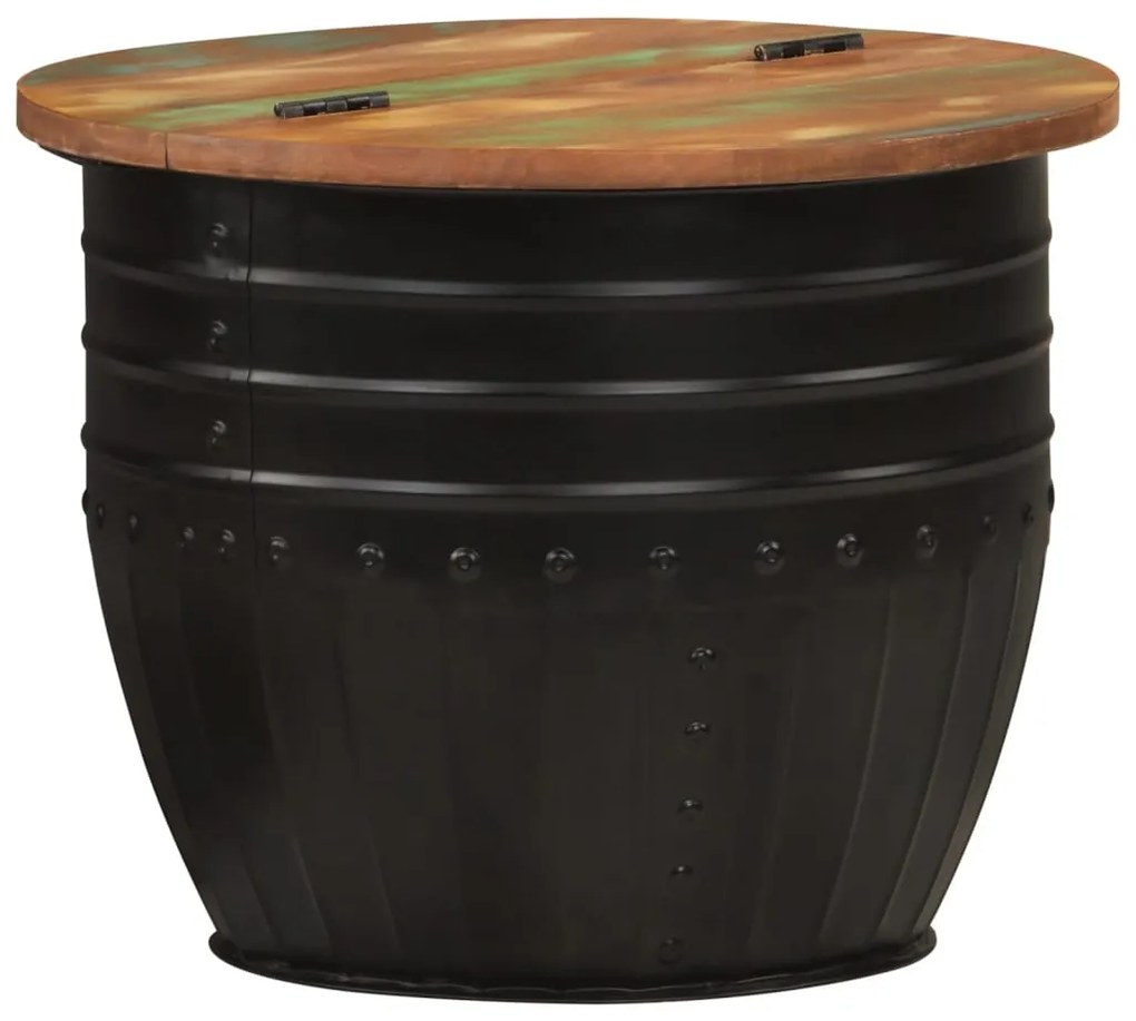 vidaXL Măsuță de cafea, negru, 50x39,5 cm, lemn masiv reciclat