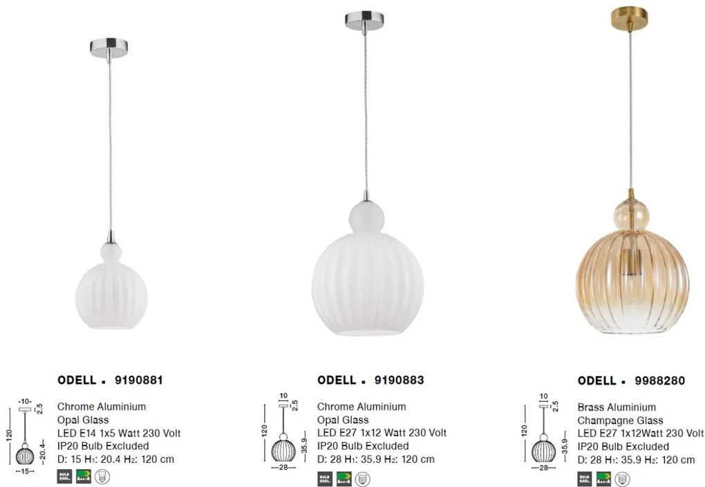 Lustra cu 3 pendule design modern Odell alba NVL-9190882