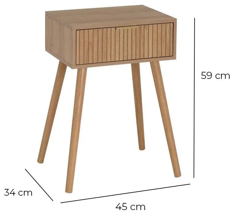 Noptieră în culoare naturală – Casa Selección