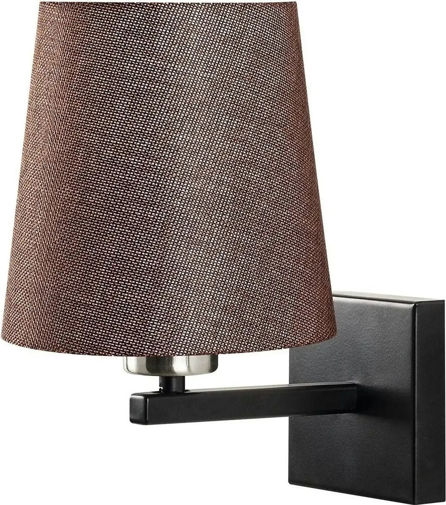 Lampa perete 4663, negru/maro, metal/material textil, 18x22x28 cm