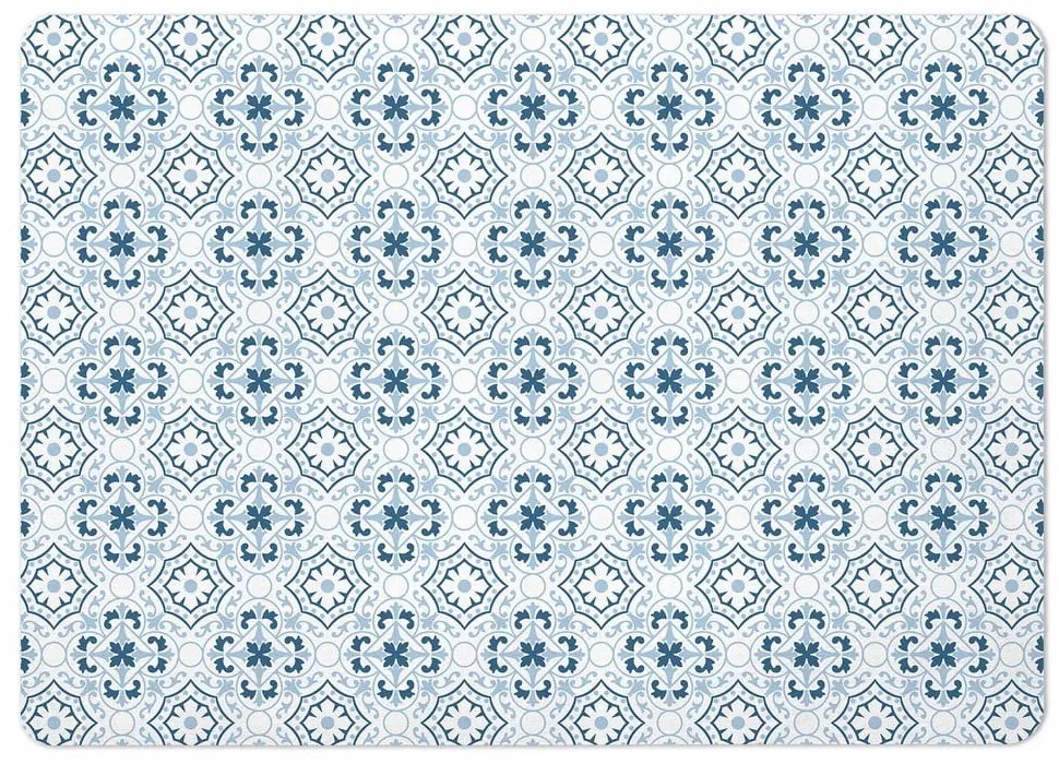 Covoraș de baie alb-albastru din diatomit 50x70 cm Atlanta – douceur d'intérieur