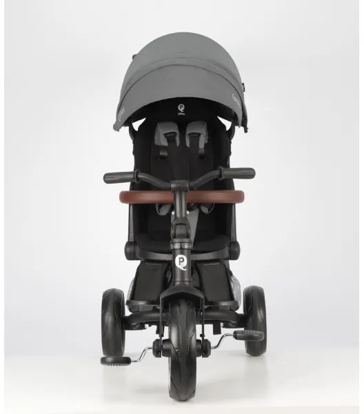 QPlay - Tricicletă 7 în 1 pentru copii COMFO MAX, gri