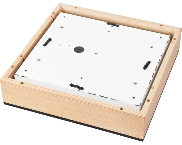 Plafonieră NATURAL SQUARE 4xE27/15W/230V 39x39 cm pin/negru