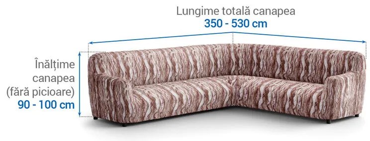 Huse bielastice OCEANO NOU bordo-maroniu colțar (l. 350 - 530 cm)