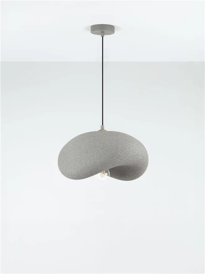Lustra suspendata cu textura granulata Bambel gri piatra