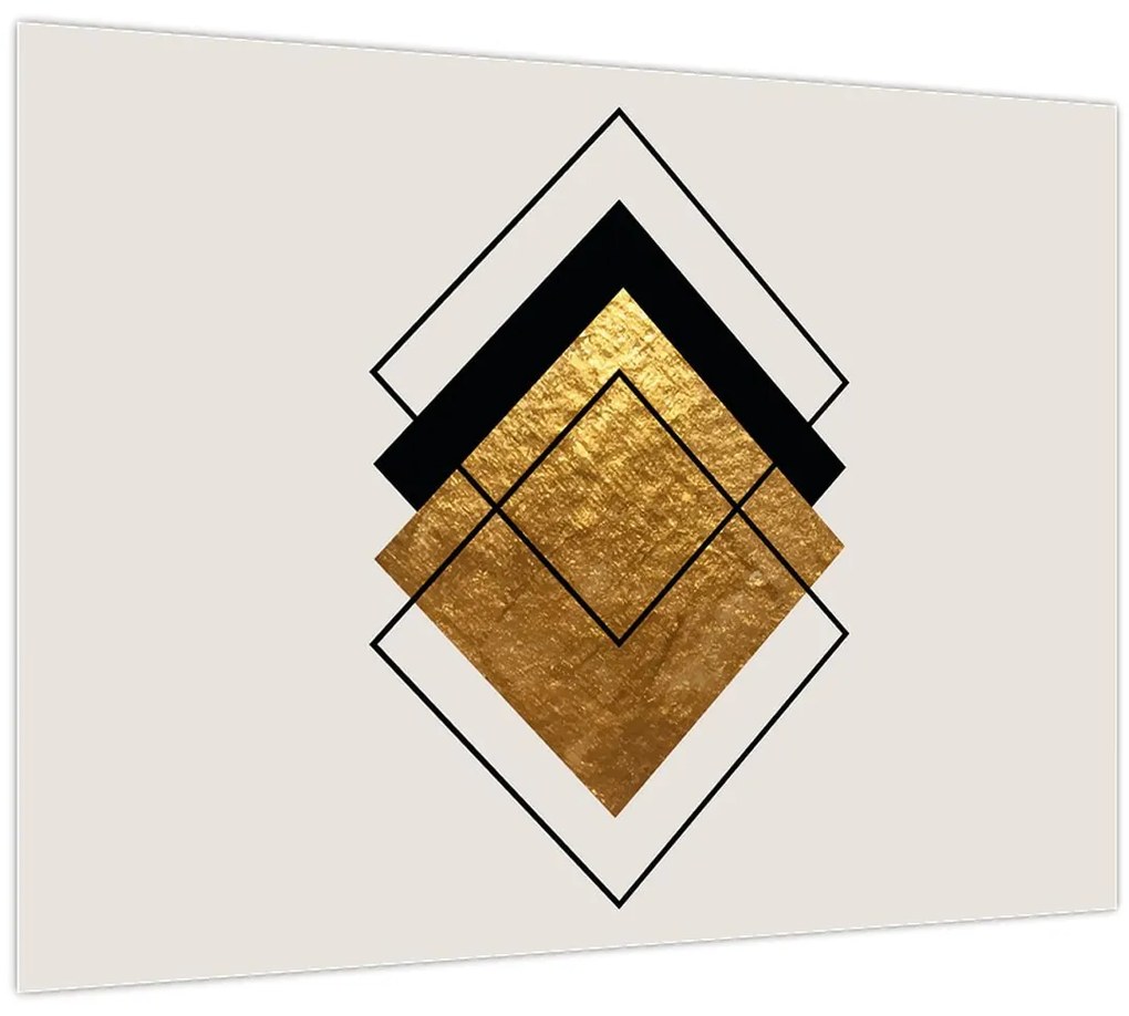 Tablou - Abstracție de aur și alb N⁰1 (70x50 cm)