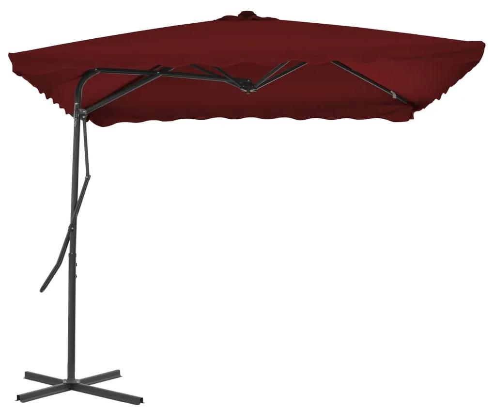 Umbrela de exterior cu stalp din otel, bordo, 250x250x230 cm Rosu bordo