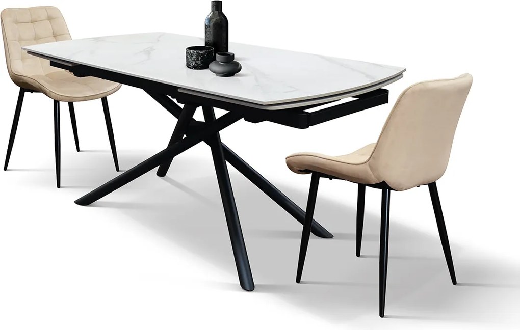 Masa ceramica extensibila Sahara Statuario 160 cm /90 cm /75 cm