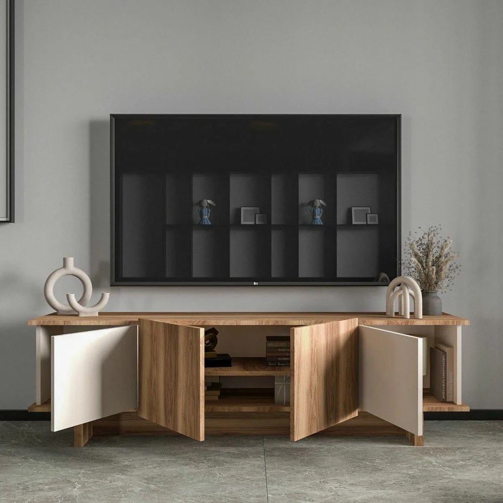 Măsuță TV Diana Beige și Walnut