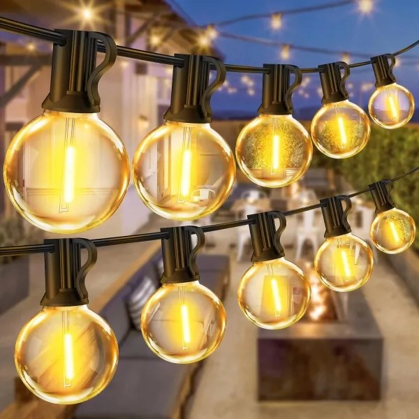 Ghirlandă LED decorativă pentru exterior, 20 x soclu E12, 1 W, 230 V, 20 m, IP65, neagră