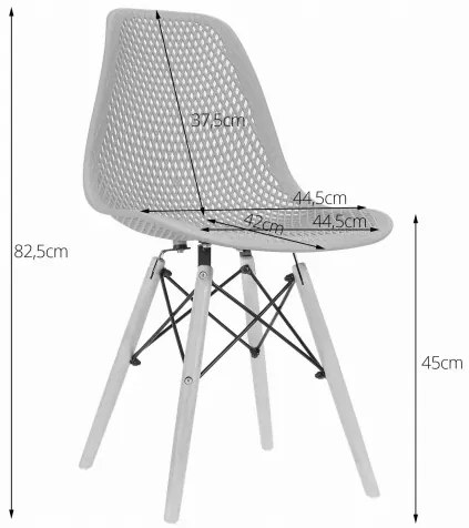 Scaun în stil scandinav White Grid