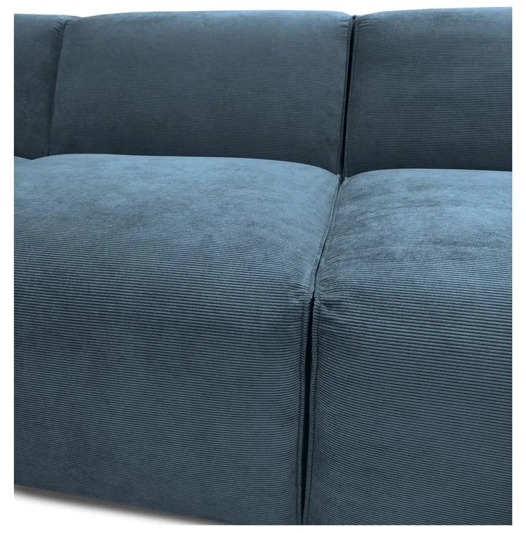 Colțar albastru cu tapițerie din catifea reiată (cu colț pe partea stângă ) Sting – Scandic