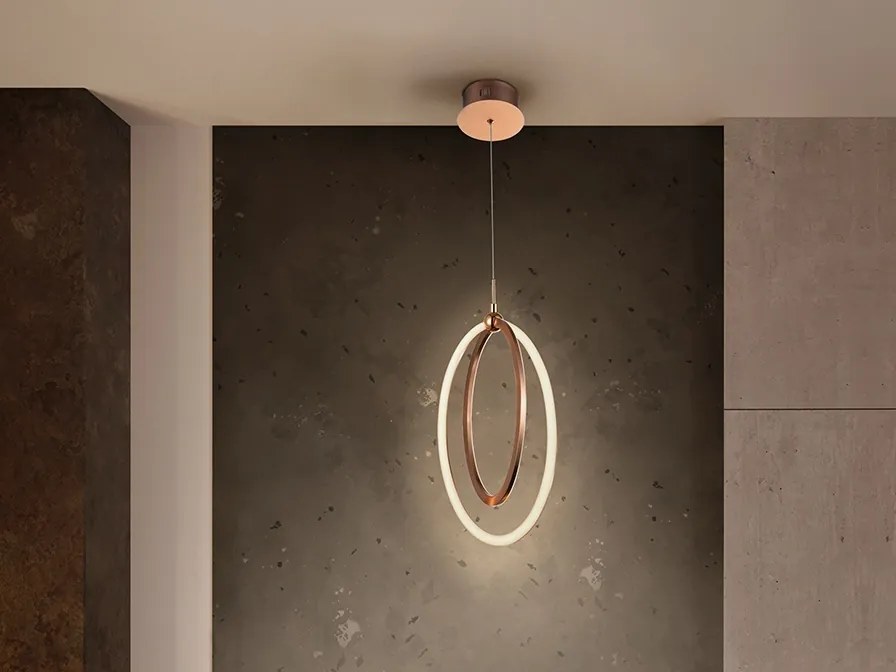 Pendul LED design ultra-modern Ocellis auriu roze SV-814263