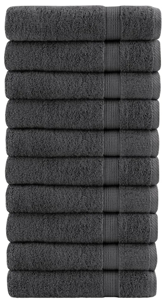 vidaXL Prosoape de baie SOLUND 10 buc antracit 100x150 cm 600 gsm