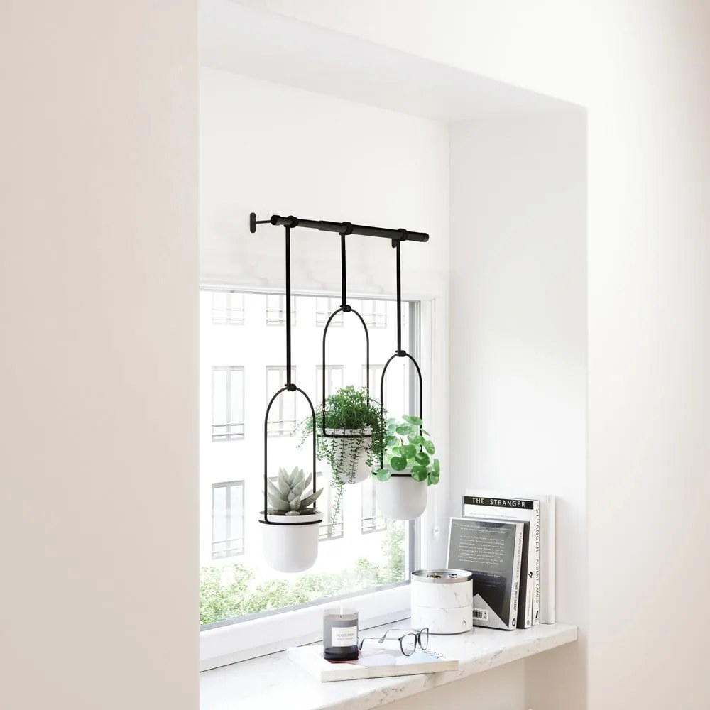 Ghivece decorative 3 buc. din plastic pentru ierburi aromatice/de agățat / de perete ø 7,5 cm Triflora – Umbra