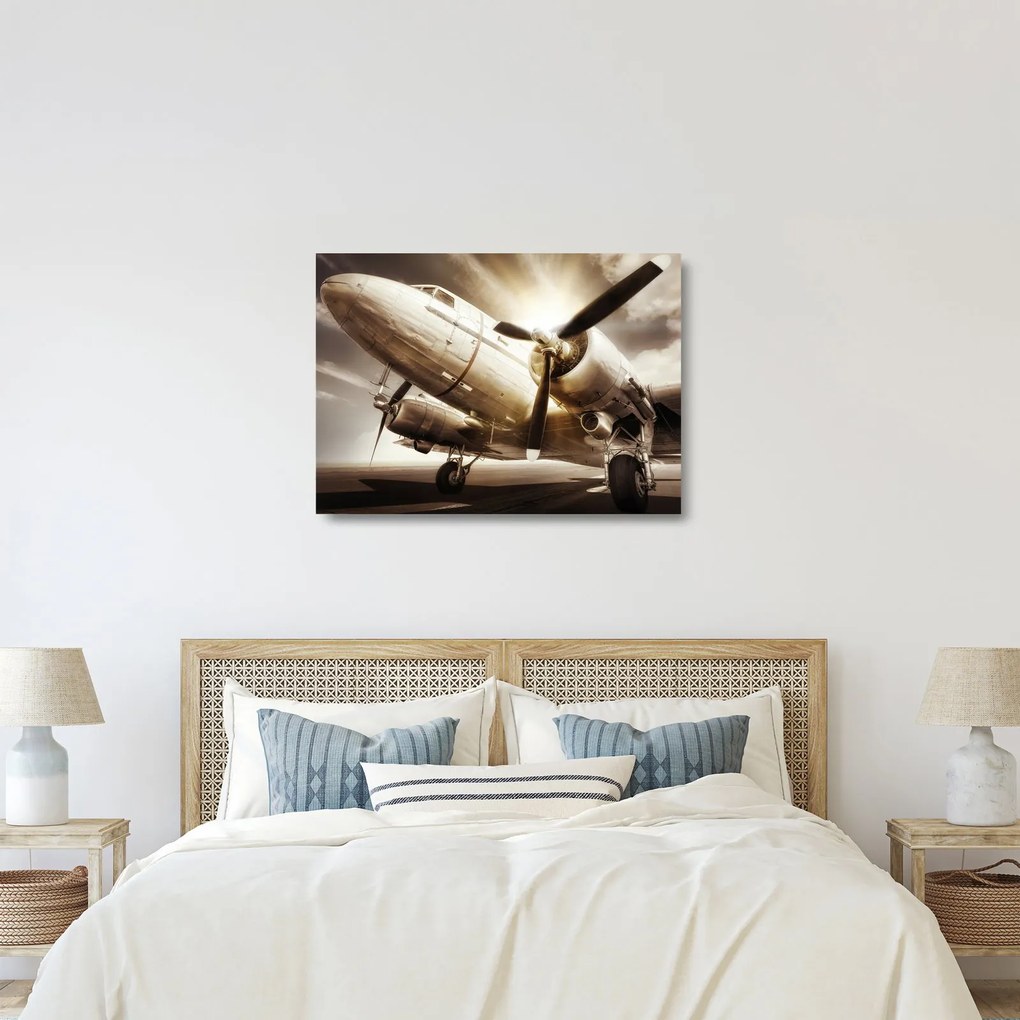 Tablou pe sticlă - Avion (70x50 cm)