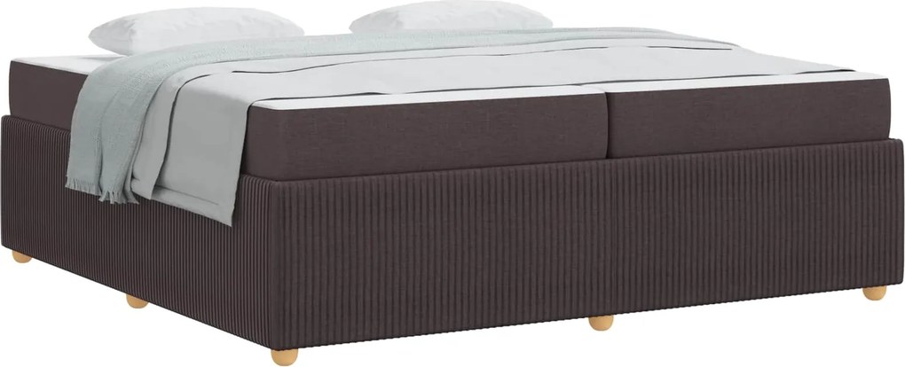 vidaXL Cadru de pat cu saltea Maro închis 200 x 200 cm țesătură