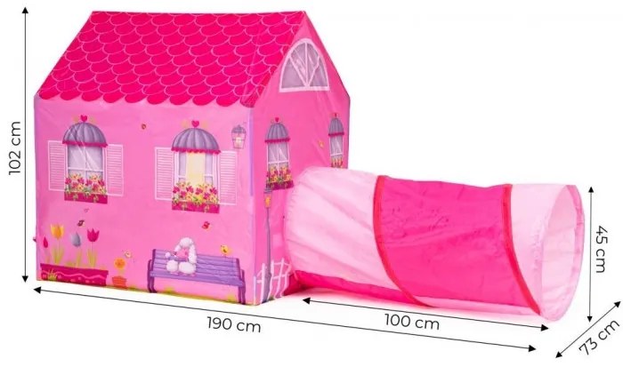 Cort de joaca pentru copii cu tunel Ecotoys 8326